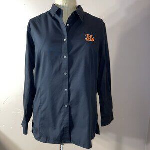 WEAR Guard NFL Womens Cincinnati Bengals Long Sleeve Button Down Black Size L